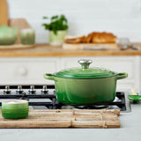 Le Creuset Signature Cast Iron 28cm Round Casserole - Bamboo Green - Potters Cookshop