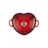 Le Creuset Cast Iron Heart Casserole with Stainless Steel Heart Knob - Cerise