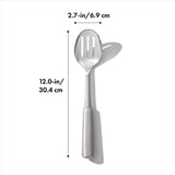 OXO Steel Slotted Cooking Spoon - Potters Cookshop