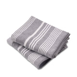Cuisinart Pack of 2 Antimicrobial Professional Fouta Yarn Dye Tea Towel - Grey Stripe