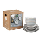 Denby Elements Light Grey Dinnerware Set - 12 Piece - Potters Cookshop