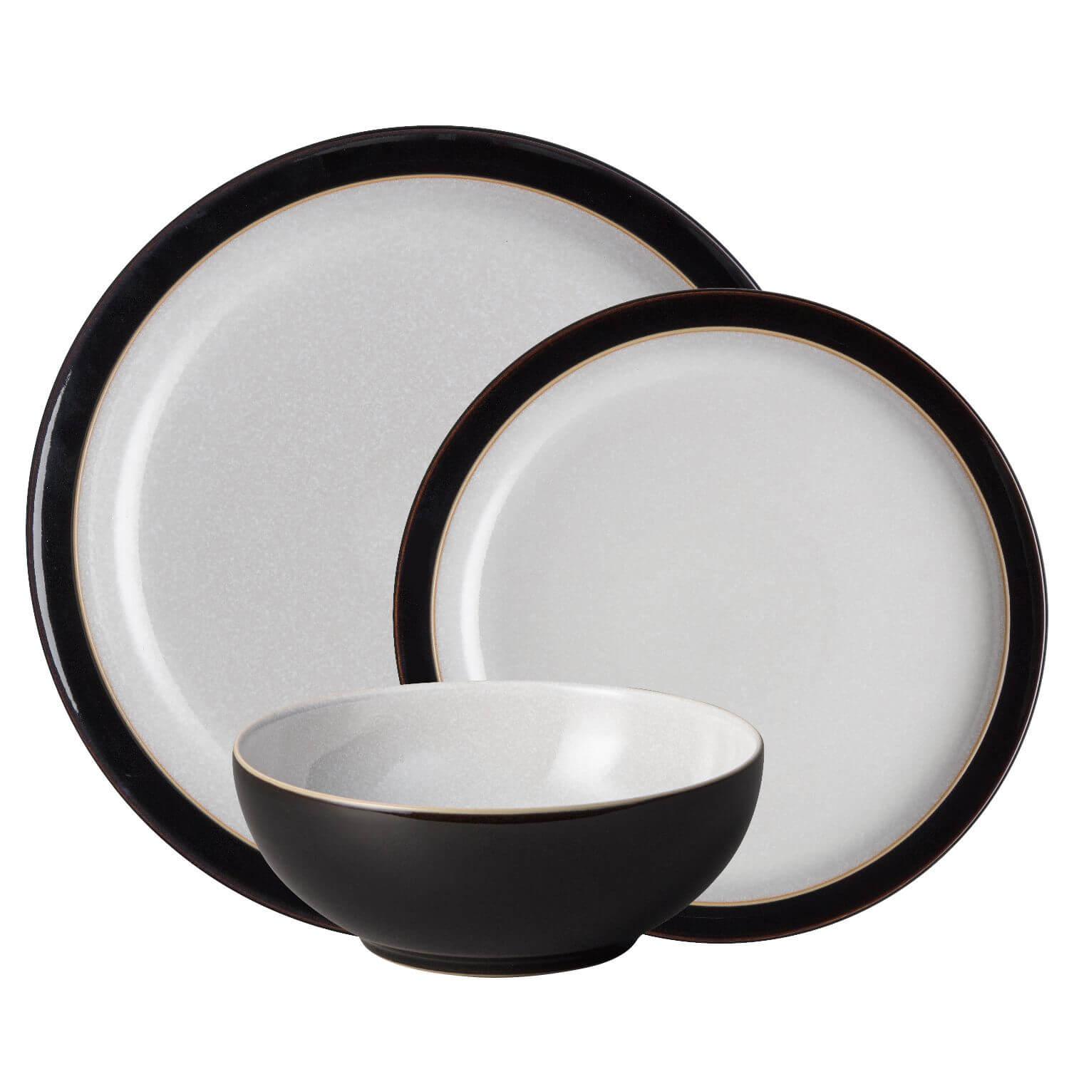Buy Denby 12 Piece Elements Dinnerware Set Black – Potters