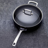Le Creuset Toughened Non-Stick Saute Pan With Glass Lid - 26cm - Potters Cookshop
