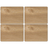 Creative Tops Naturals 4 Piece Rectangle Placemat Set - Oak Veneer - Potters Cookshop