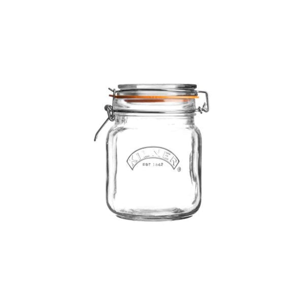 Kilner Glass Square Clip Top Storage Jar - 1 Litre - Potters Cookshop