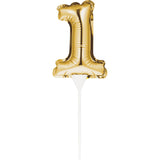 Creative Party No. 1 Self-Inflating Mini Balloon Cake Topper - Gold - Potters Cookshop