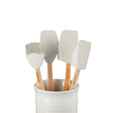 Le Creuset Craft 4-Piece Utensil Set with Stoneware Utensil Jar - Meringue