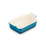 Le Creuset Stoneware Heritage 19cm Rectangular Deep Dish - Deep Teal - Potters Cookshop