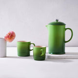 Le Creuset Bamboo Stoneware 4 Piece Mug & Grand Teapot Set - Green - Potters Cookshop