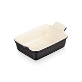 Le Creuset Stoneware Heritage 19cm Rectangular Dish - Matte Black - Potters Cookshop