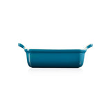 Le Creuset Stoneware Heritage 19cm Rectangular Deep Dish - Deep Teal - Potters Cookshop