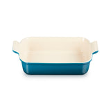 Le Creuset Heritage Stoneware 26cm Rectangular Deep Dish - Deep Teal - Potters Cookshop