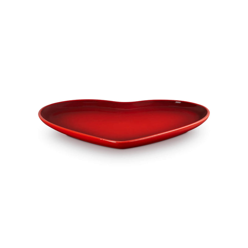 Le Creuset 32cm Heart Stoneware Serving Platter - Cerise