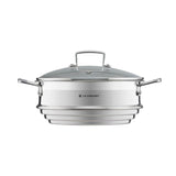 Le Creuset 3-Ply Stainless Steel Multi Steamer With Glass Lid - Large - Potters Cookshop