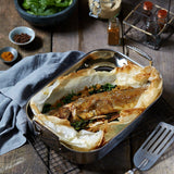 Le Creuset 3-Ply Stainless Steel Rectangular Roaster - 35cm - Potters Cookshop