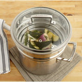 Le Creuset 3-Ply Stainless Steel Multi Steamer With Glass Lid - 22cm - Potters Cookshop