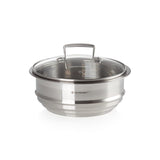 Le Creuset 3-Ply Stainless Steel Multi Steamer With Glass Lid - 22cm - Potters Cookshop