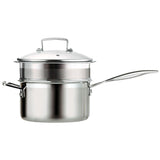 Le Creuset 3-Ply Stainless Steel Multi Steamer With Glass Lid - 22cm - Potters Cookshop
