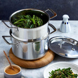 Le Creuset 3-Ply Stainless Steel Steamer Insert - 20cm - Potters Cookshop