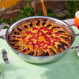 Le Creuset 3-Ply Stainless Steel Shallow Casserole - 24cm - Potters Cookshop