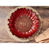 Anton Studio Designs Glass Red Sunflower Bowl - Potters Cookshop