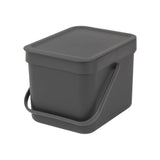 Brabantia Sort & Go 6 Litre Waste Bin - Grey - Potters Cookshop