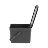 Brabantia Sort & Go 6 Litre Waste Bin - Grey - Potters Cookshop
