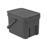 Brabantia Sort & Go 6 Litre Waste Bin - Grey - Potters Cookshop