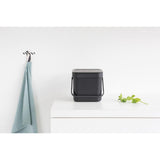 Brabantia Sort & Go 6 Litre Waste Bin - Grey - Potters Cookshop
