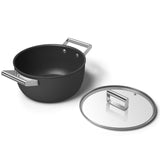 Smeg Cookware 24cm Non-Stick Casserole - Black