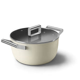 Smeg Cookware 24cm Non-Stick Casserole - Cream