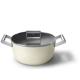 Smeg Cookware 24cm Non-Stick Casserole - Cream