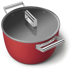 Smeg Cookware 26cm Non-Stick Casserole - Red