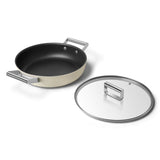 Smeg Cookware 28cm Non-Stick Shallow Casserole - Cream