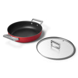 Smeg Cookware 28cm Non-Stick Shallow Casserole - Red