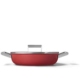 Smeg Cookware 28cm Non-Stick Shallow Casserole - Red