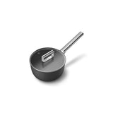 Smeg Cookware 20cm Non-Stick Saucepan with Lid - Black