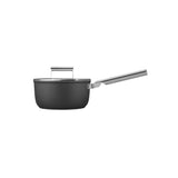 Smeg Cookware 20cm Non-Stick Saucepan with Lid - Black