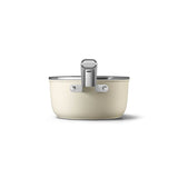 Smeg Cookware 20cm Non-Stick Saucepan with Lid - Cream