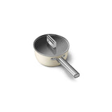 Smeg Cookware 20cm Non-Stick Saucepan with Lid - Cream