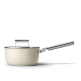 Smeg Cookware 20cm Non-Stick Saucepan with Lid - Cream