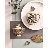 Spode Creatures of Curiosity Sugar Bowl with Lid - Floral / Leopard