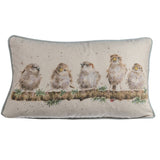 Wrendale Designs by Hannah Dale Rectangular Cushion - Chirpy Chaps