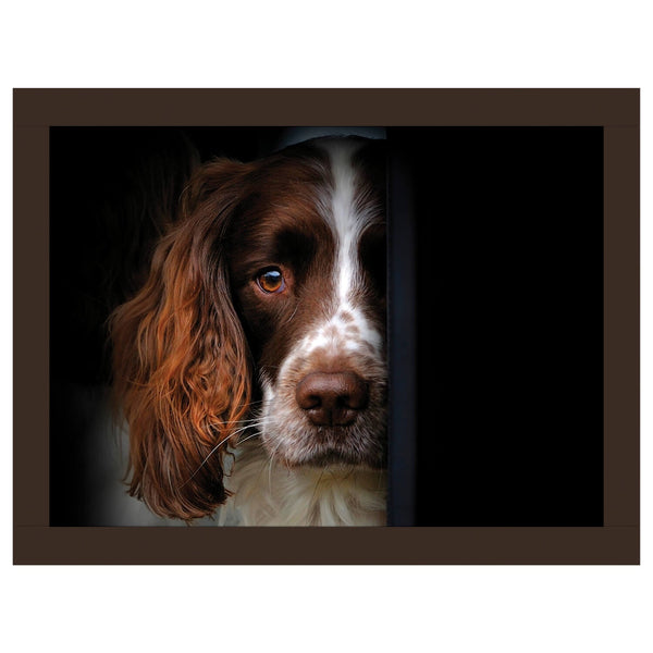 iStyle Rural Roots Faux Leather Cushioned Rectangular Lap Tray - Springer Spaniel