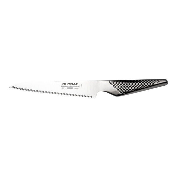 Global GS Series GS-14 Scalloped Utility Knife - 15cm - Potters Cookshop