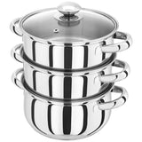 Judge Essentials 3 Tier Steamer Set With Glass Lid - 18cm - Potters Cookshop