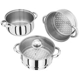 Judge Essentials 3 Tier Steamer Set With Glass Lid - 18cm - Potters Cookshop