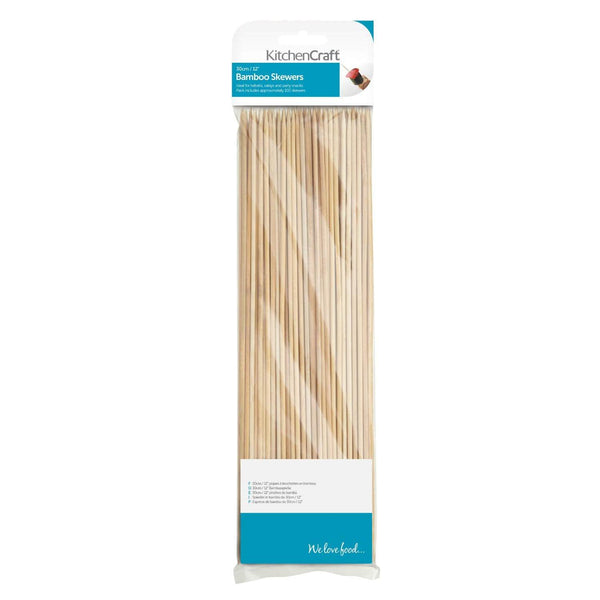 KitchenCraft 30cm Bamboo Skewers - 100 Pack - Potters Cookshop