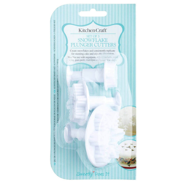 Sweetly Does It 3 Piece Fondant Plunger Cutter Set - Snowflake