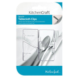 KitchenCraft Stainless Steel Table Cloth Clips - Set of 4 - Potters Cookshop